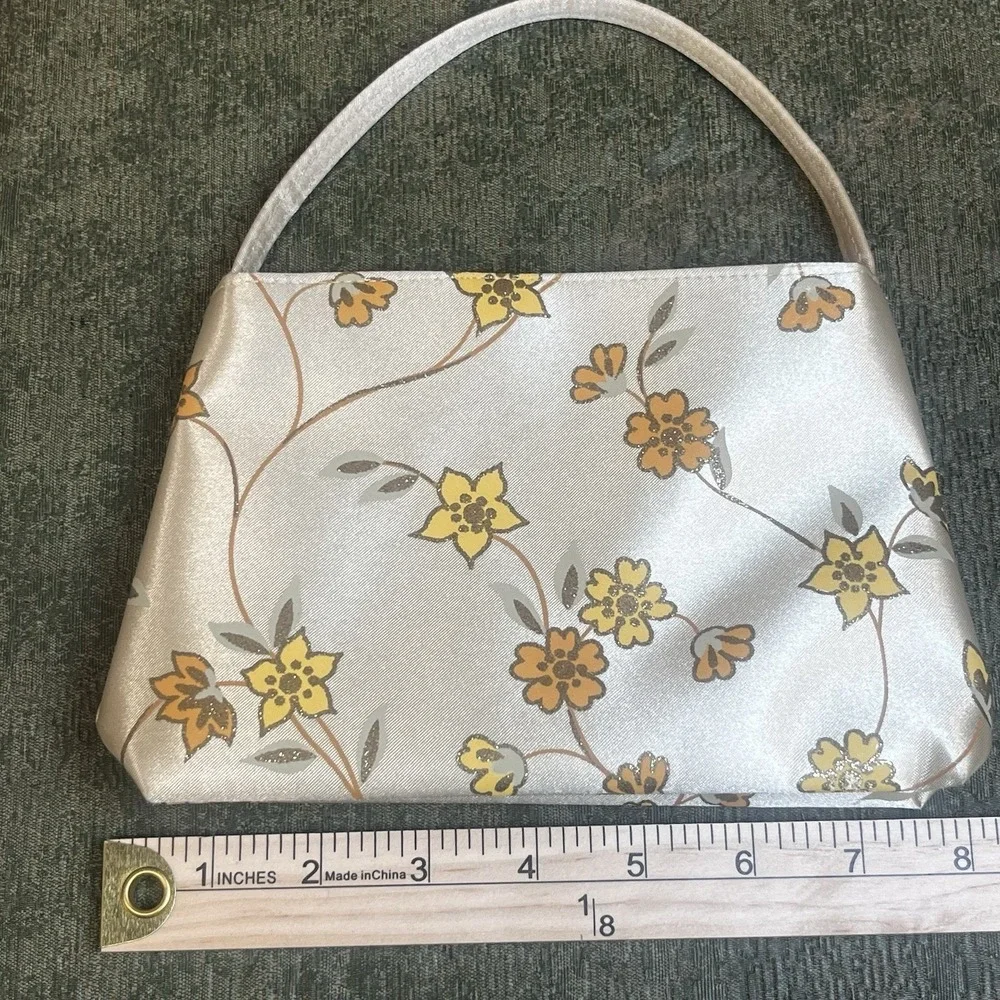 Vintage Avon 2003 Ultimate Gold Satin Flowers Cosmetic Bag